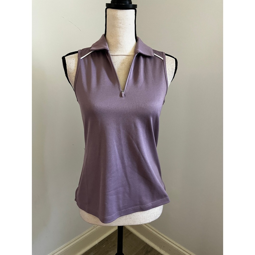 Purple Quarter Zip Polo XS Sleeveless Golf Athletic Tennis Prep Country Club Top